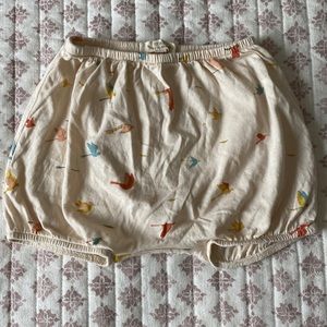 Red Caribou Baby Bloomers in bird print (12 to 18 months)